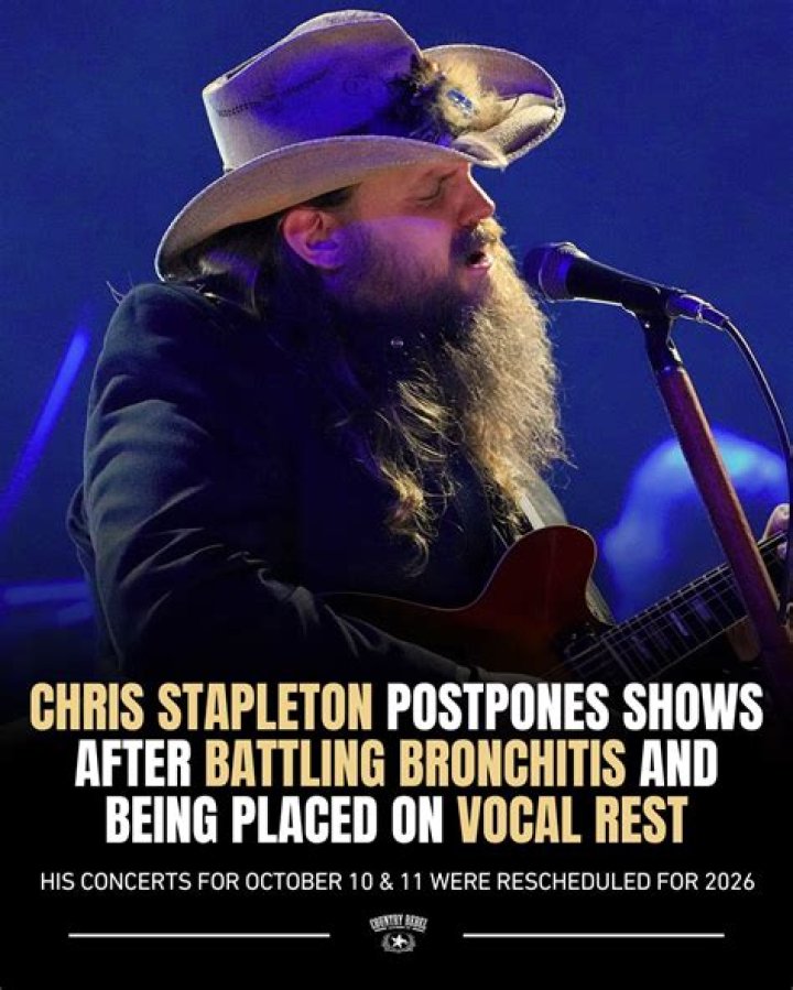 Chris Stapleton Postpones Multiple Shows Due To Illness