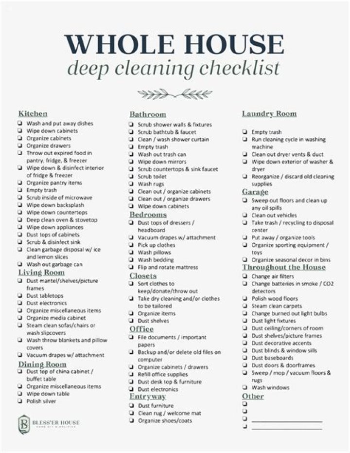 The Ultimate Deep-Cleaning Checklist for Your House — Best Life